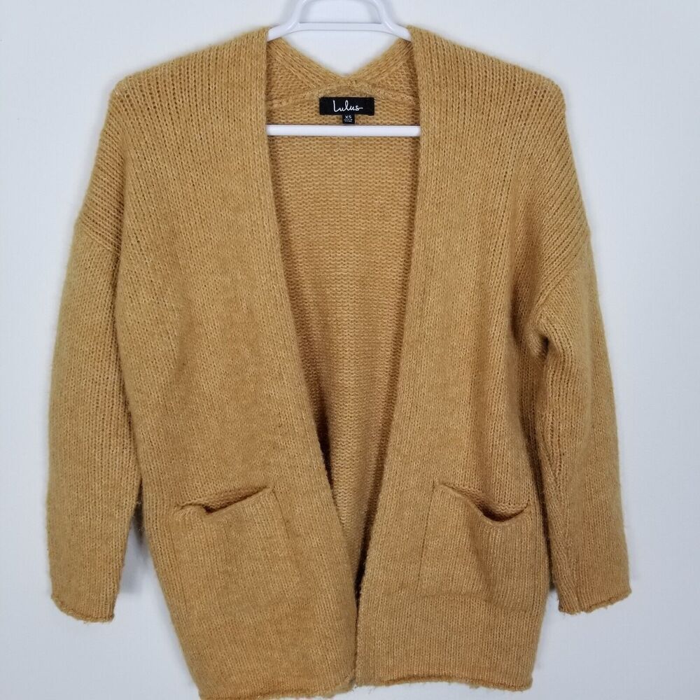 Lulu's Women Open Front Cardigan Sweater Size XS Knit Wool Blend
